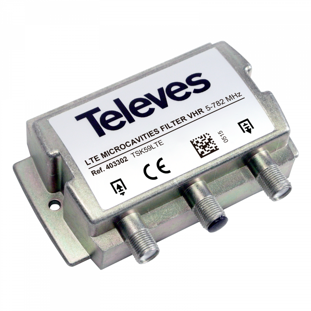 VHR (Very High Rejection) micro-cavities LTE/4G filter 5...782 MHz (Ch.59),  “F” connector