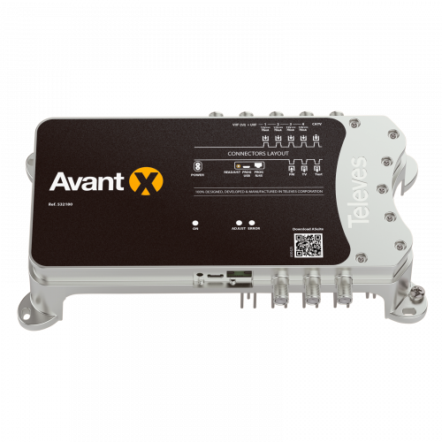 AVANT X programmable multiband amplifier for terrestrial signals, with 32 digital programmable filters