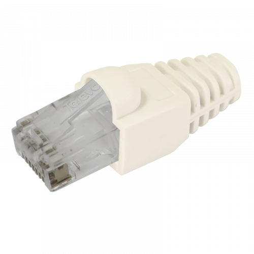 Connecteur RJ45 mâle UTP Cat 6 pour câbles de données + Manchon de Protection PVC