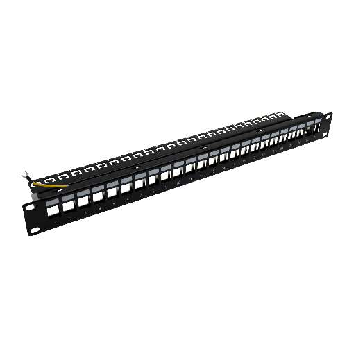 Panneau pour Baie 19" avec porte-câbles 1RU, avec une capacité maximale de 24 adaptateurs "RJ45"